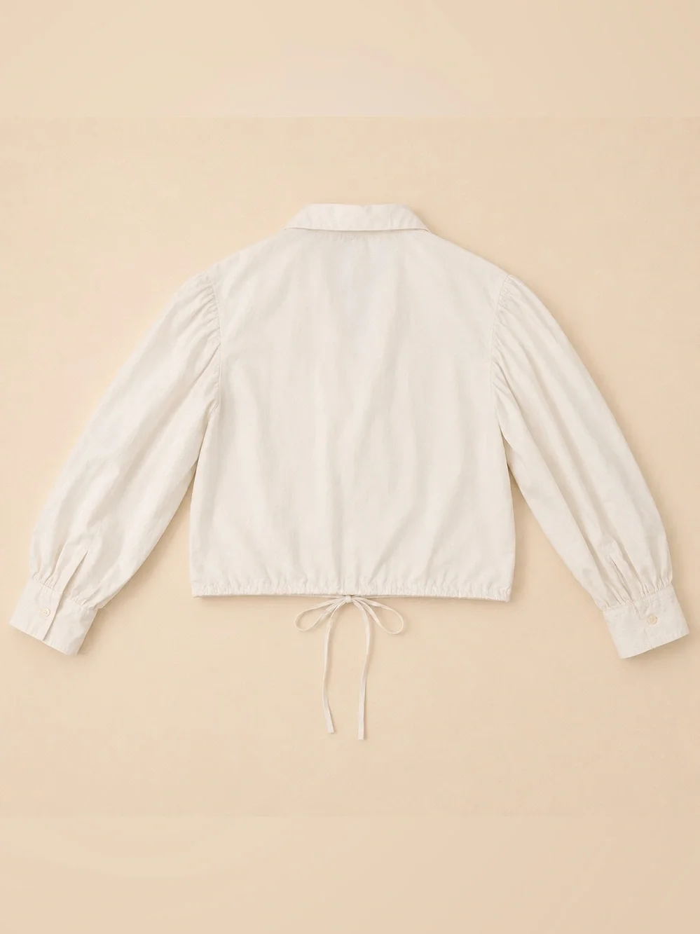 Zara White Eyelet Ruffle Collar Balloon Sleeve Boho Cropped Cotton Blouse Size L